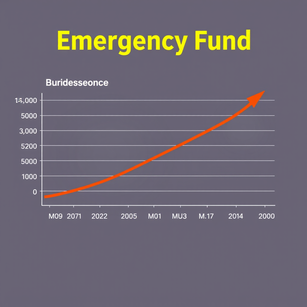 Gráfico de progreso mostrando el crecimiento gradual del fondo de emergencia mes a mes con estrategia de ahorro automático