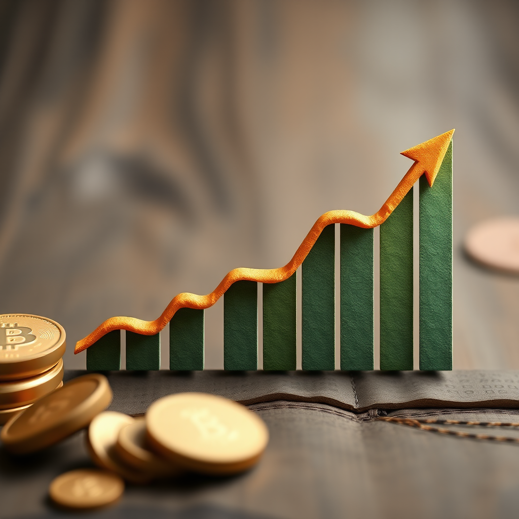 Gráfico de progreso financiero mostrando el crecimiento de ahorros e inversiones a lo largo del tiempo